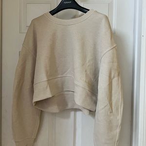 COPY - lululemon softstreme cropped sweatshirt beige color size medium large